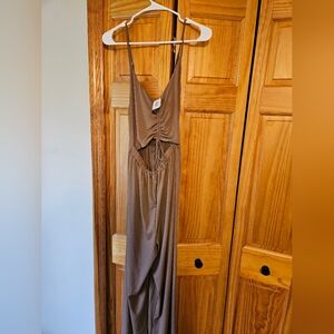 NWT tan cut out jumpsuit Large